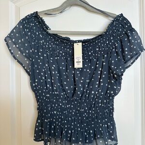 Women's Blue Polka Dot Top